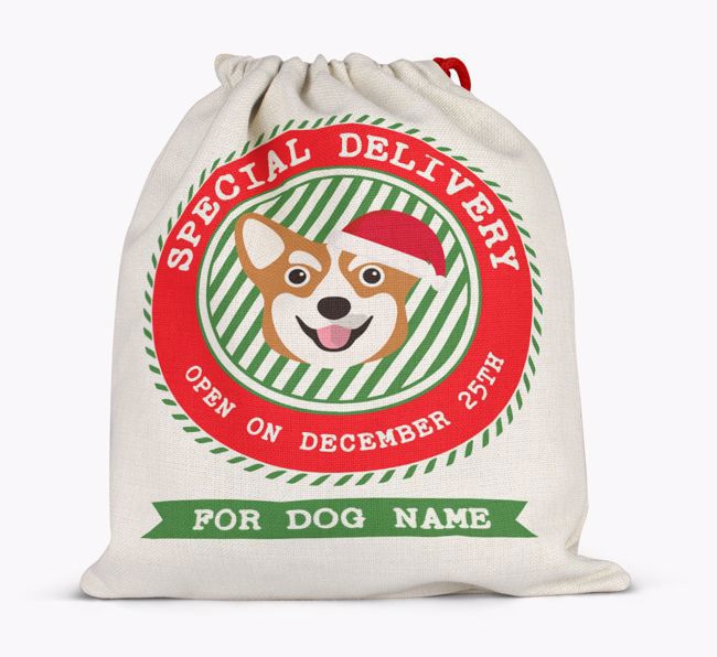 Special Delivery: Personalized {breedFullName} Santa Sack